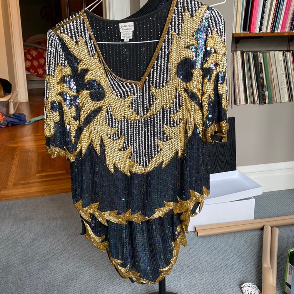 Judith Anne Creations Sequin Skirt & Blouse Set